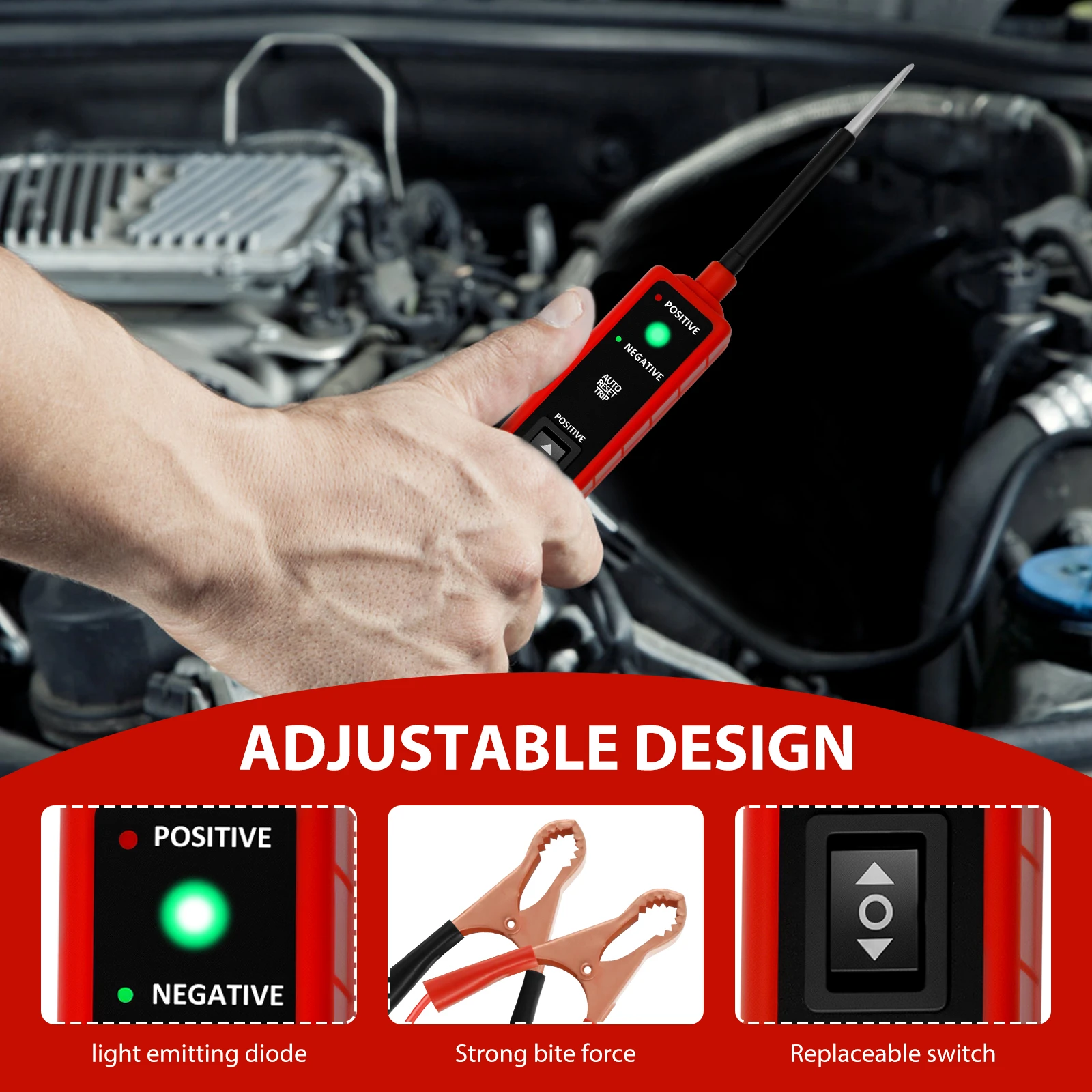 1/2PCS Car Digital Automotive Electrical Tester, 6-24V Car Power Circuit Probe, Multifunctional Electrical System Diagnosis Tool
