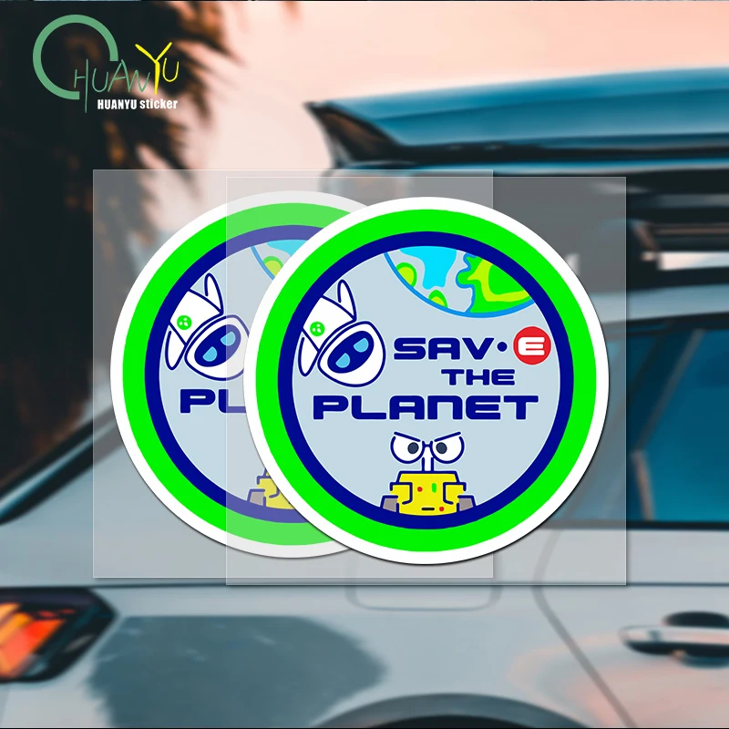 

Cartoon creative car sticker cute robot saves the earth personalized electric motorcycle decoration reflective sticker