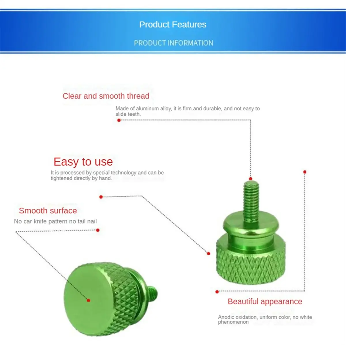 High-quality PC accessories in Stock 10Pcs/Lot UNC6-32 M3.5 Hand Screw for PSU Computer Case Screws Silver