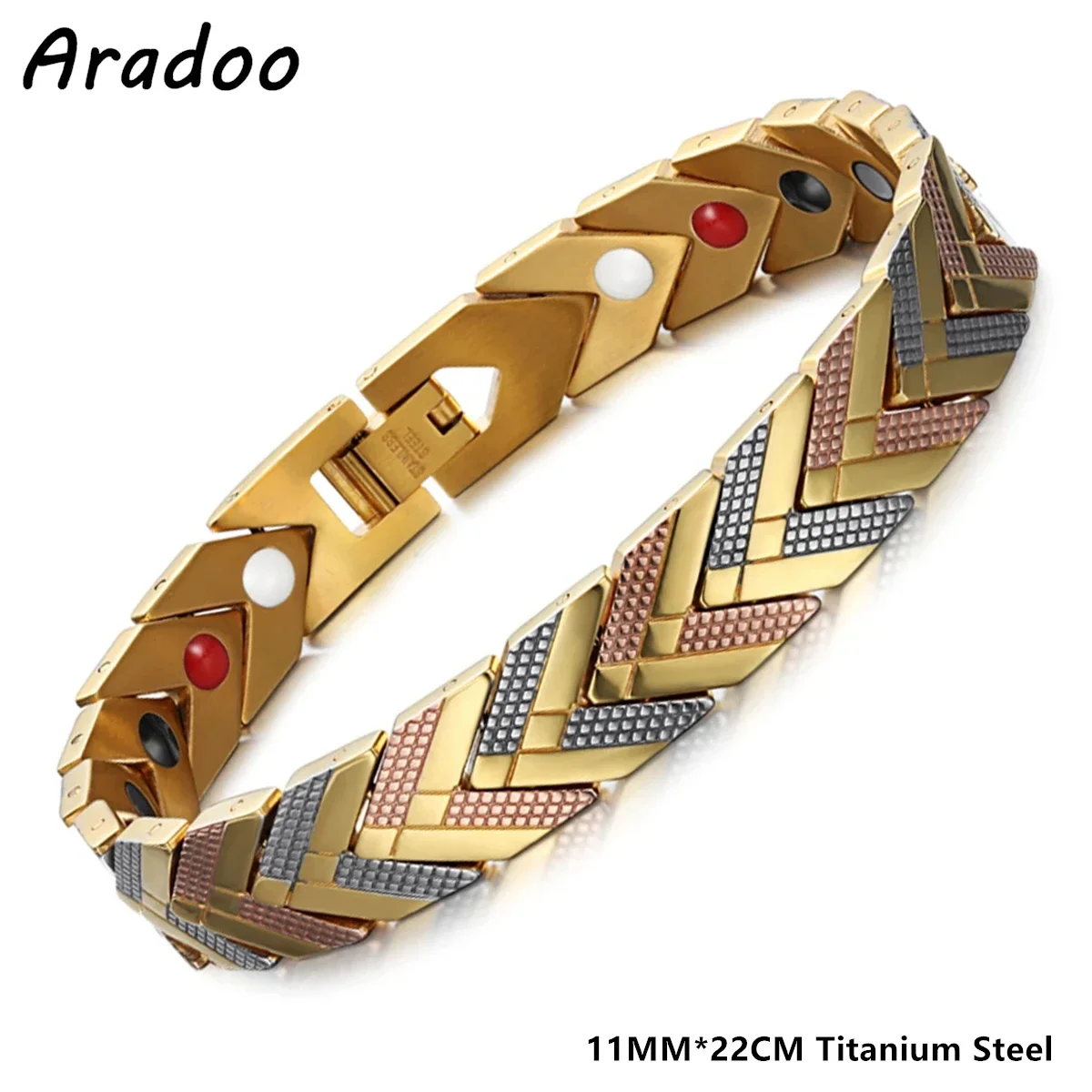 ARADOO Titanium Steel Bracelets for Women Men Stainless Steel Magnetic Power Wristband Bangle Jewelry Gifts