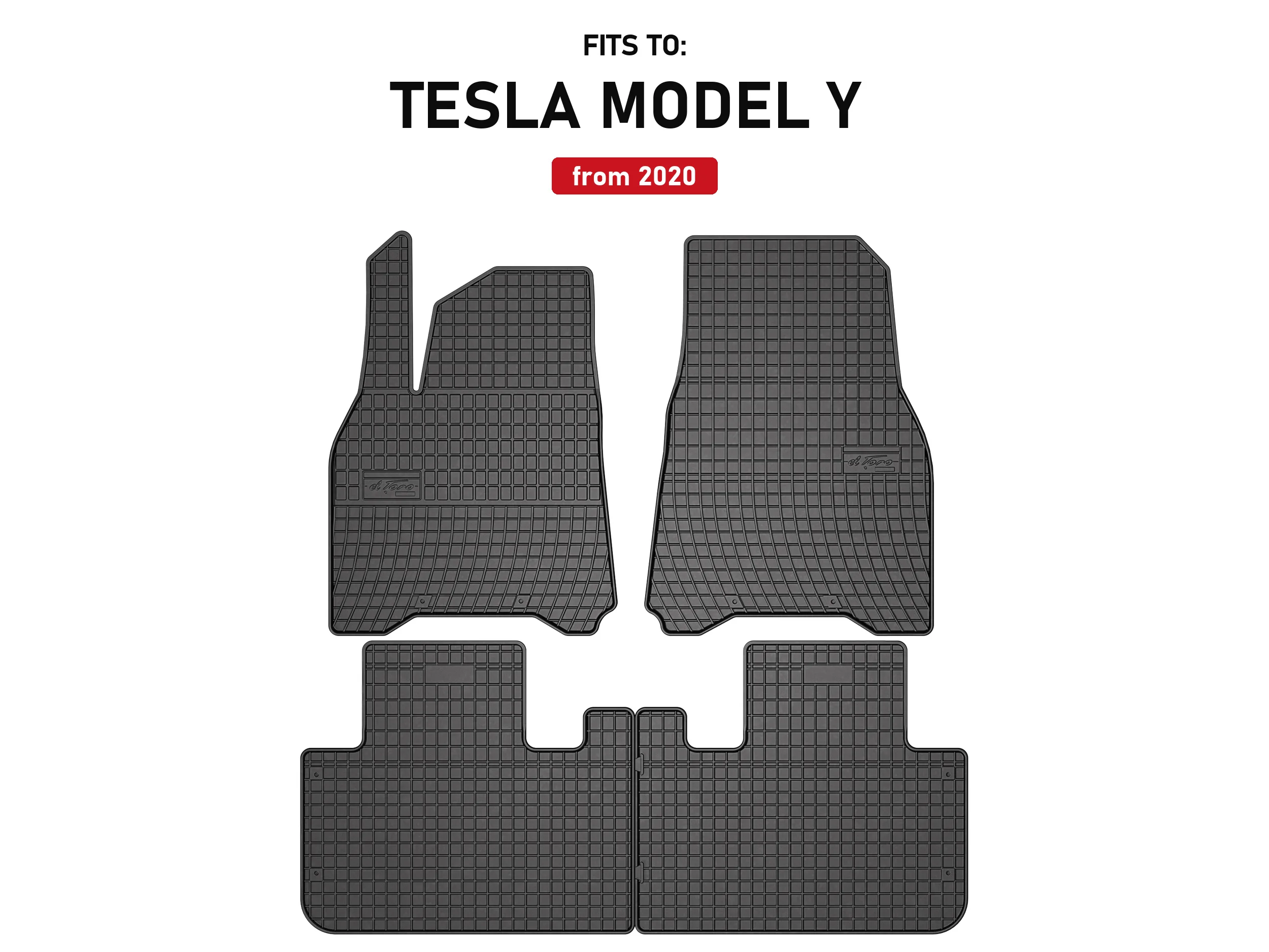 Image of Auto-Fußmatten aus Gummi in Schwarz für Tesla Model Y 2020- Crossover