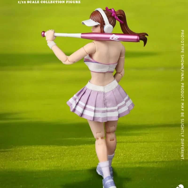 1/12 cftoys figura louca lt005 desportiva menina-yoyo duplo rabo de cavalo tênis de beisebol figura de ação feminina articulações flexíveis modelo brinquedo