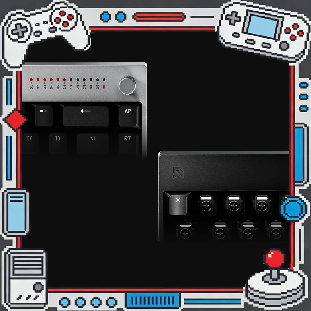 Teclado para jogos WALLHACK K-001 com interruptor magnético, taxa de polling de 8000 Hz, teclas substituíveis, layout 65% e interruptores mecânicos co