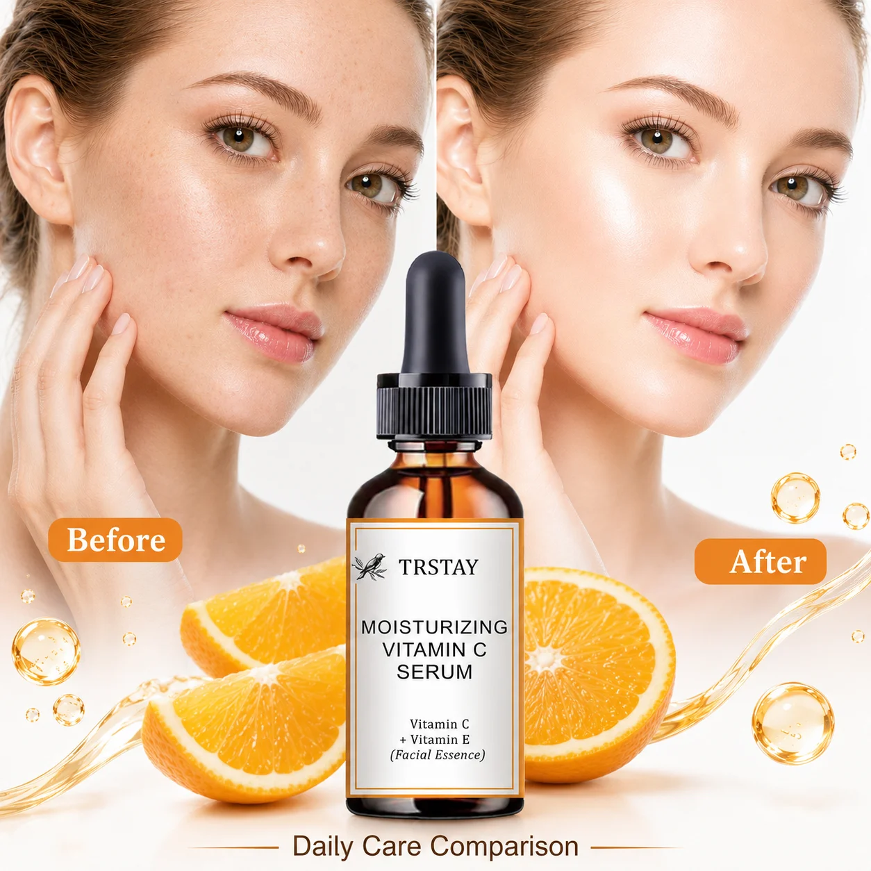 Soro facial com vitamina C TRSTAY: Suave, hidratante, de fácil absorção e não pegajoso