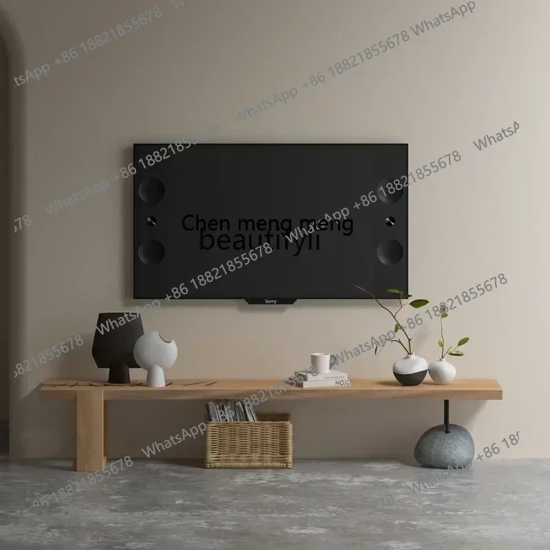 D178   Nordic solid wood bench TV cabinet log color wabi wind villa living room designer creative video cabinet