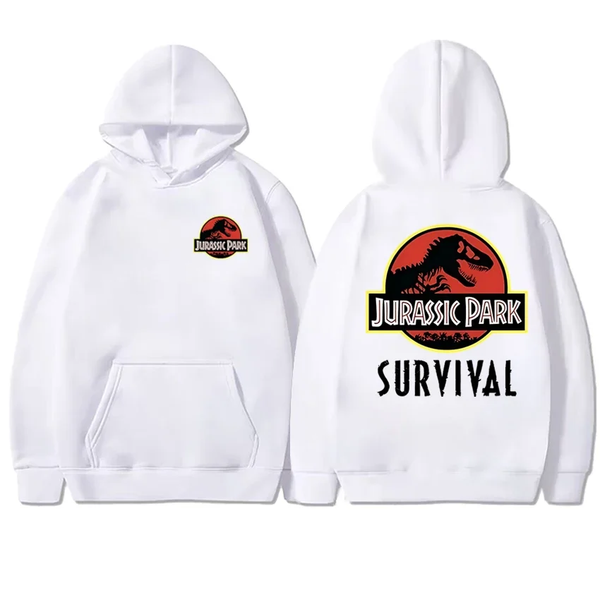 2025 New in Jurassic Park Double Sided Graphic Hoodie Unisex Trend Casual Sweatshirt Men women Fleece Long sleeve pullovers Coat