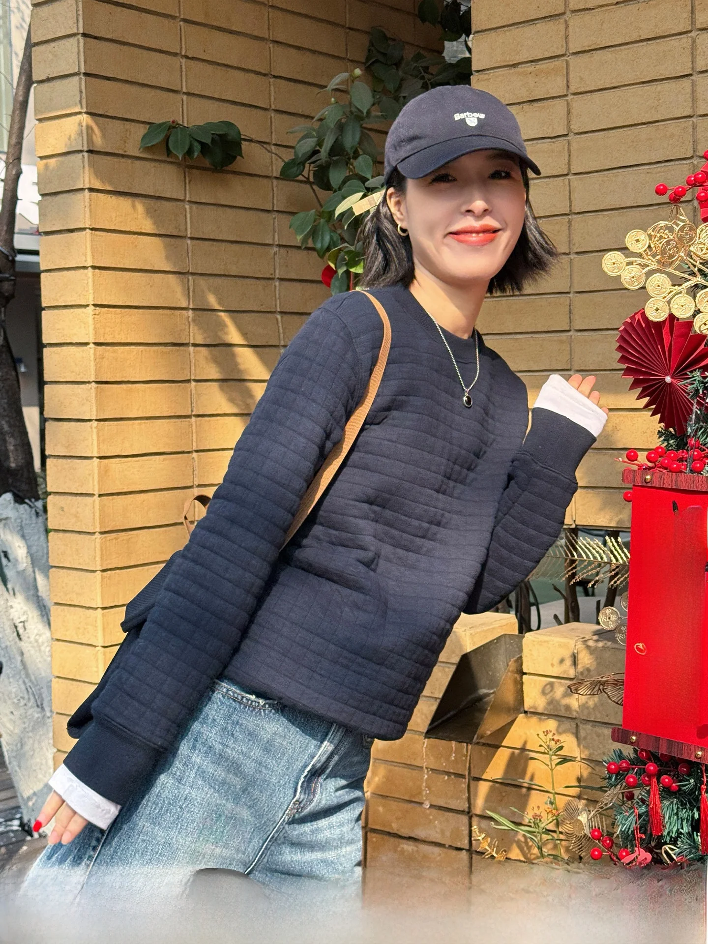 

Women's Loose Long Sve round Ne Sweatirt Inner Wear Casual Comfortable Spring Design Cotton Polyester Blend Top