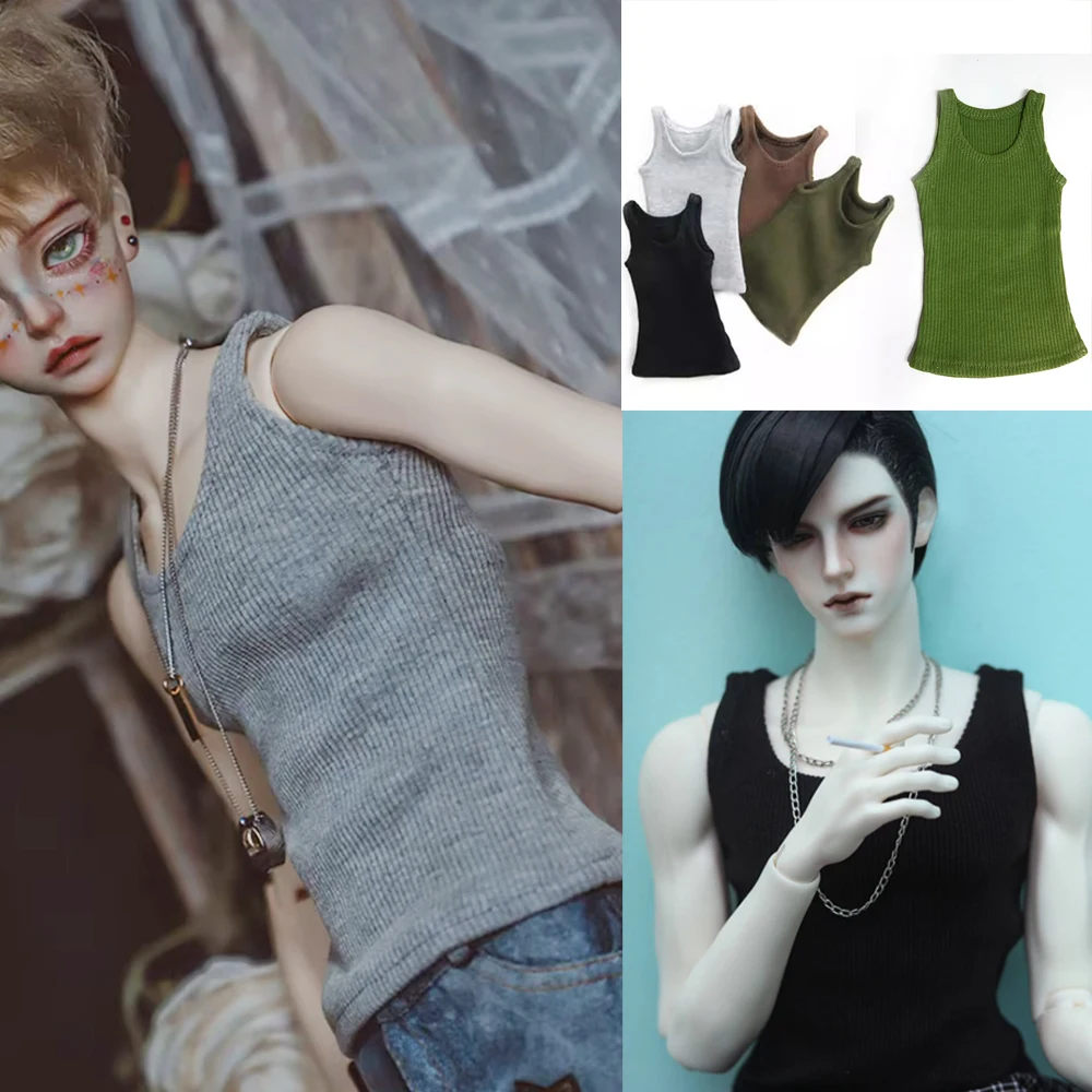 D09-P916 children handmade toy 1/4 MSD 1/3 uncle 68 73 BJD Doll clothes green brown black high elasticity vest 1pcs