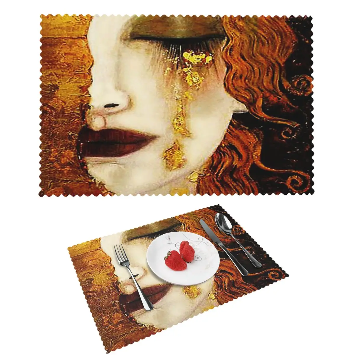

Klimt Golden T подставка для столовых приборов, нескользящий коврик для обеденного стола, чаша, подставка для домашнего декора, супер впитывающие коврики