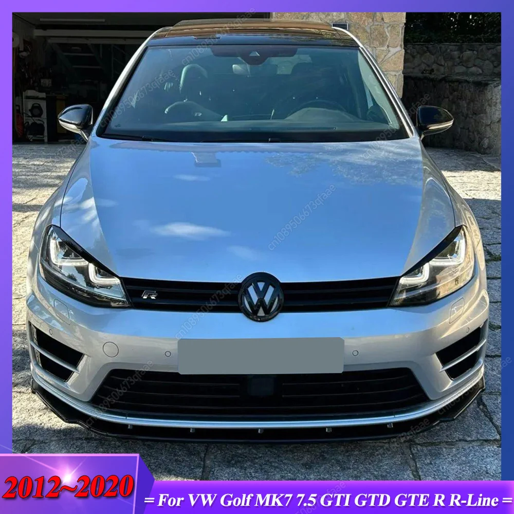 

For VW Golf MK7 7.5 GTI GTD GTE R R-Line 2012-2020 ABS Front Bumper Lip Diffuser Spoiler Splitter Maxton Style Bodykits Black