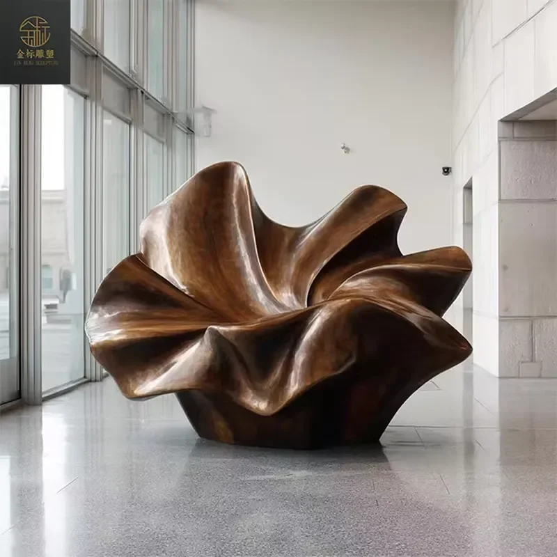 Custom Stainless Steel Sculpture Modern Polished Copper-Color Special Shape