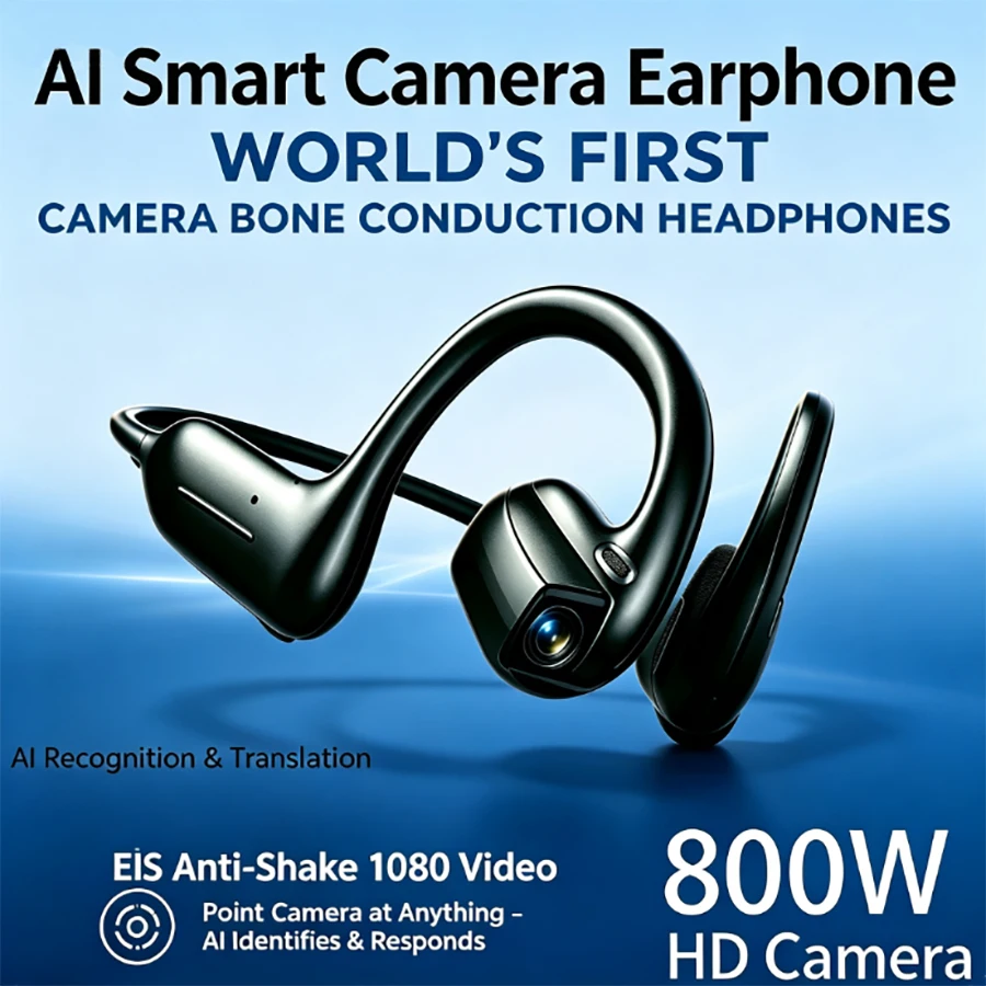 2026 New Smart Earphones Dynamic Sound Effects Music Bluetooth HD Calls 800W Smart Camera Real-time Translation Smart Earphones