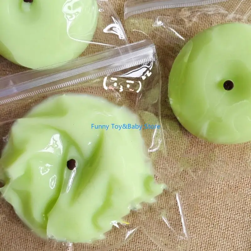 สีเขียวผลไม้บีบของเล่นซิลิโคนความเครียด Reliever Pinch ผลไม้ของเล่นสำหรับสำนักงานนักเรียน Sensory มือผ่อนคลายโต๊ะ Decors C90B