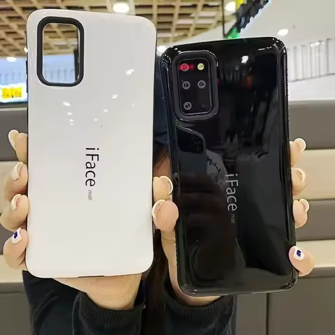 iFace Small Shockproof Phone Case for Samsung Galaxy S20 S21 S22 S23 S24Ultra S20 Plus Classic Smooth Glossy Luxury Back Cover