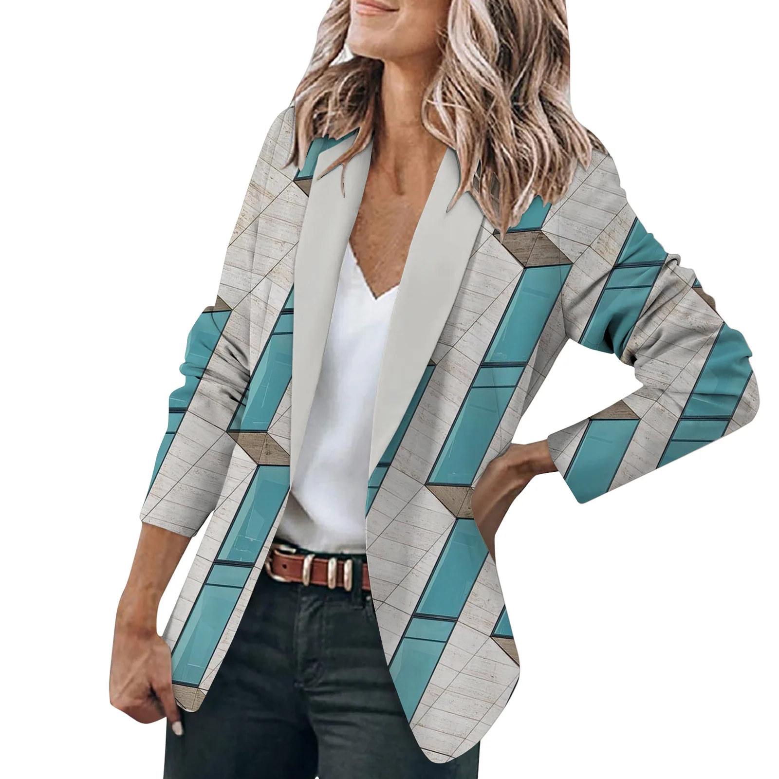 Women's 2023 New Digital Printed Small Suit Casual Fashion Versatile Commuting Jacket for Women Жакет Женский