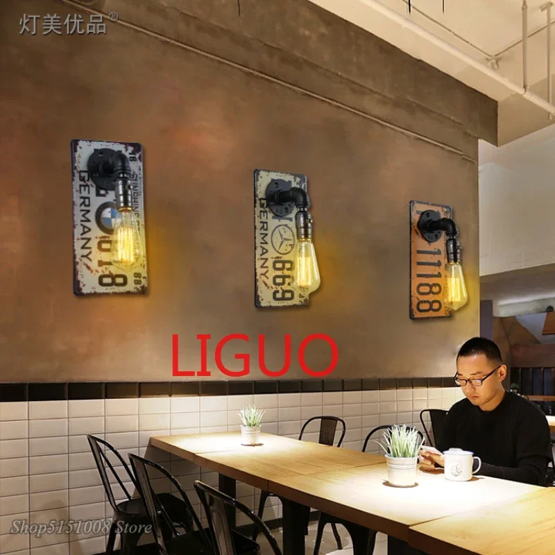 Imagem -04 - Loft License Plate Industrial Ferro Lâmpada Pingente Luz Vintage Led Hanglamp para Dinning Room Cozinha Bar Luminária Home Decor E27