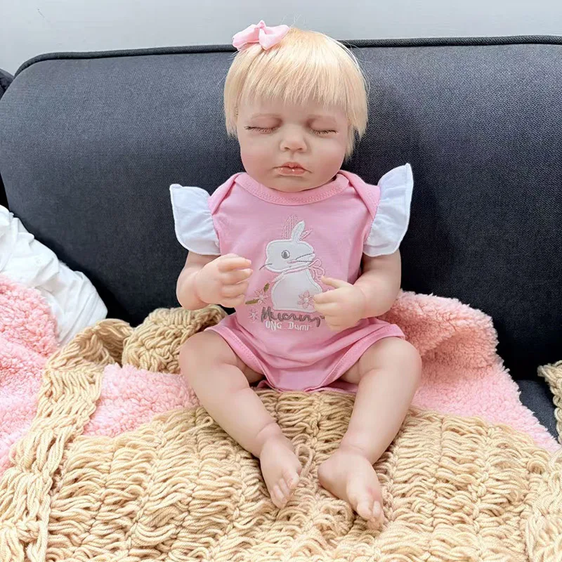 19''Real Picture Reborn Felicia Lifelike Soft Touch 3D Skin with Visible Veins Hand-Rooted Hair Bebe Toys