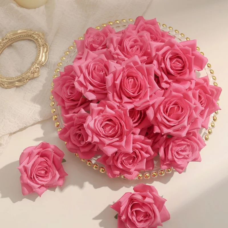 5/10Pcs Rose Künstliche Blumen 6CM Gefälschte Blume Für Wohnkultur Hochzeit Ehe Dekorationen Ornamente Handwerk Girlande zubehör – Detail 2