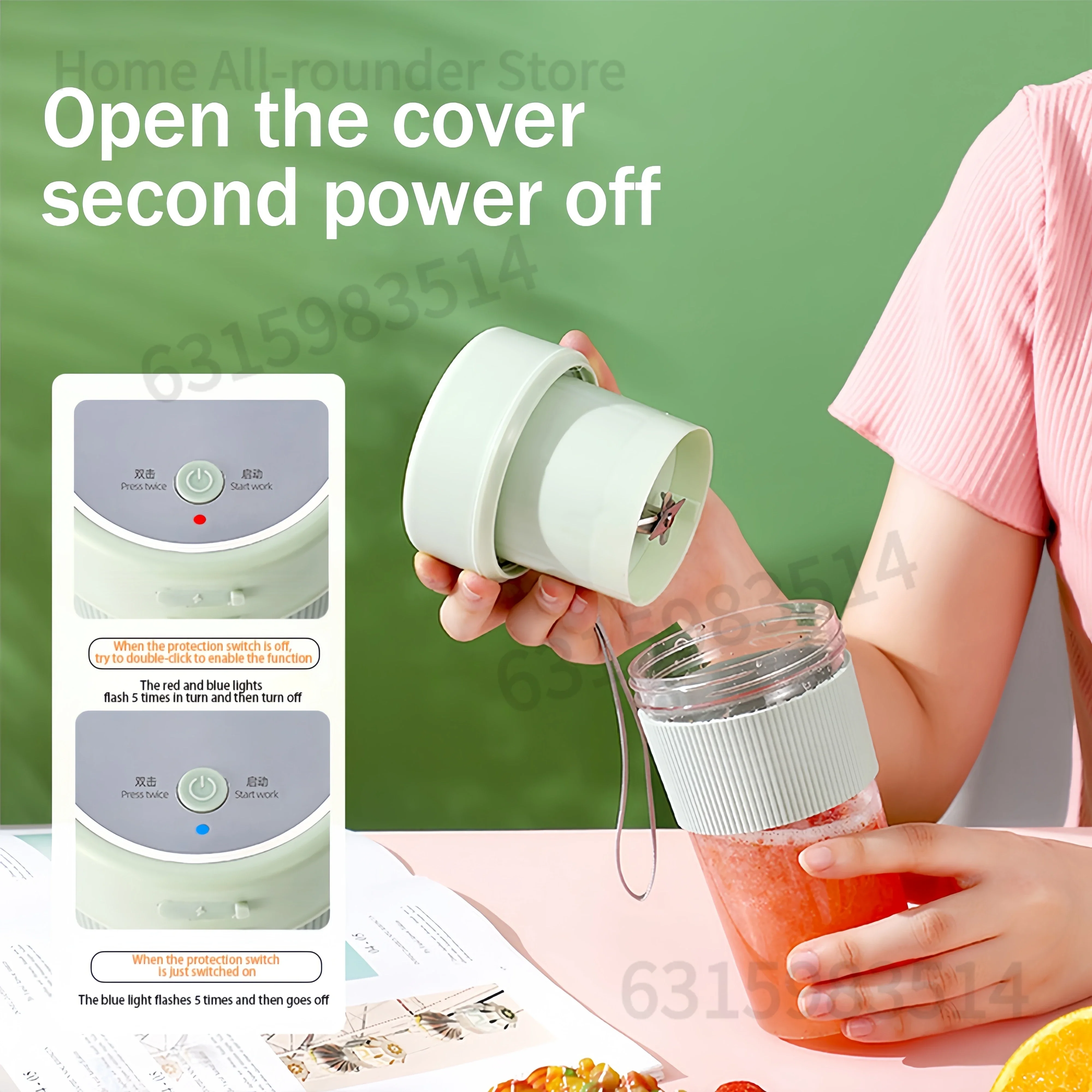 عصارة كهربائية صغيرة محمولة، خلاطات فواكه، مستخلصات فواكه، ماكينة صنع العصير متعددة الوظائف، خلاط عصائر