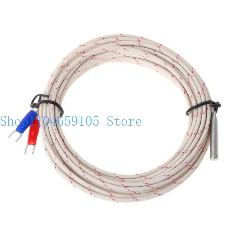 652F K Type Thermocouple Stainless Steel Probe Thermocouple Cable 0-600℃ 1M 5M