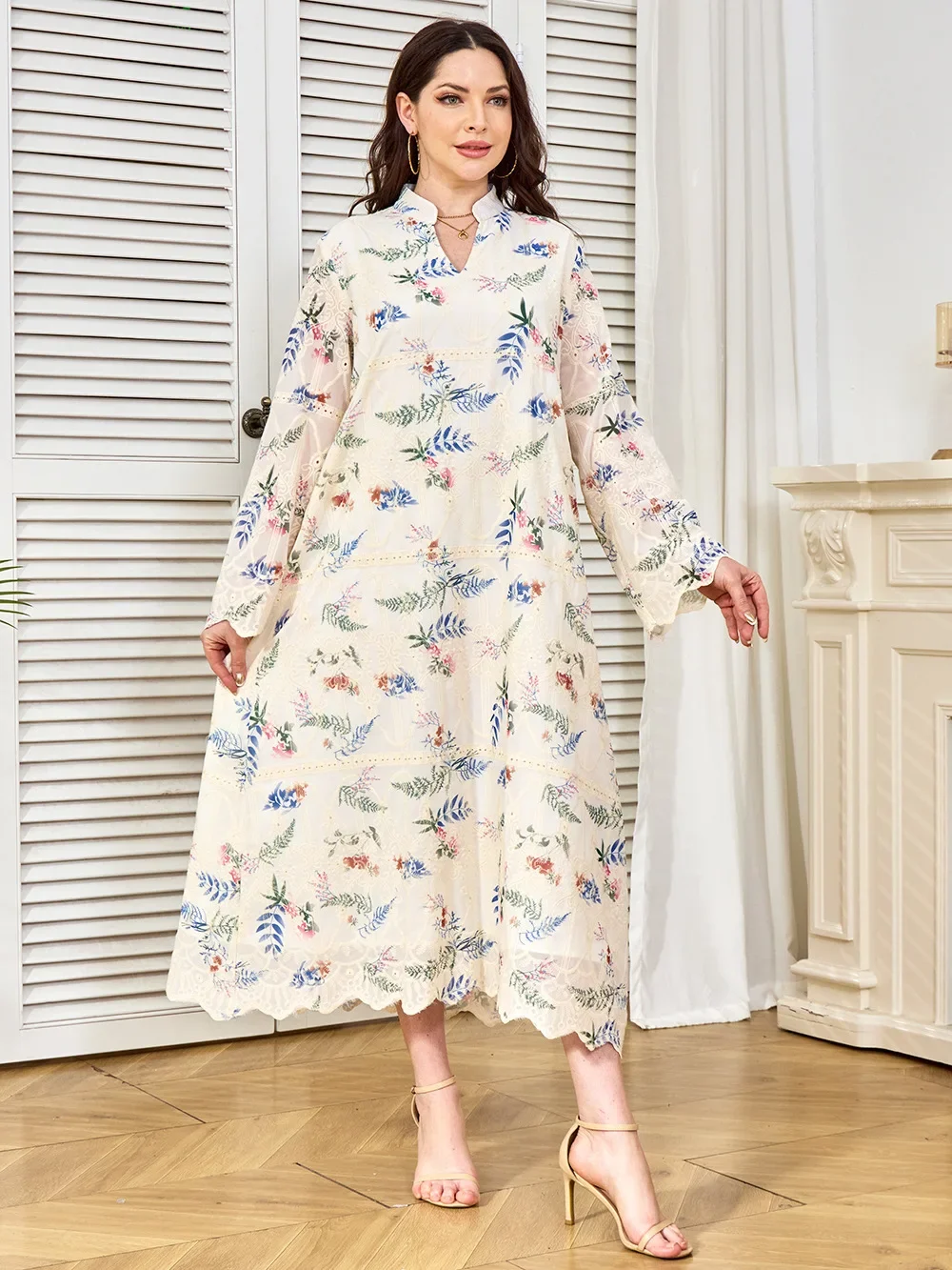 

Ид Абая женское платье мусульманское Джалабия Vestidos Largos вечерние кафтан Рамадан длинные платья с вышивкой Дубай кафтан арабский халат 2026