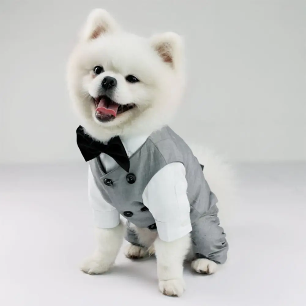 Practical Creative Dog Wedding Suit Soft Gentleman Dog Pet Formal Shirt Washable Formal Puppy Costume Cosplay