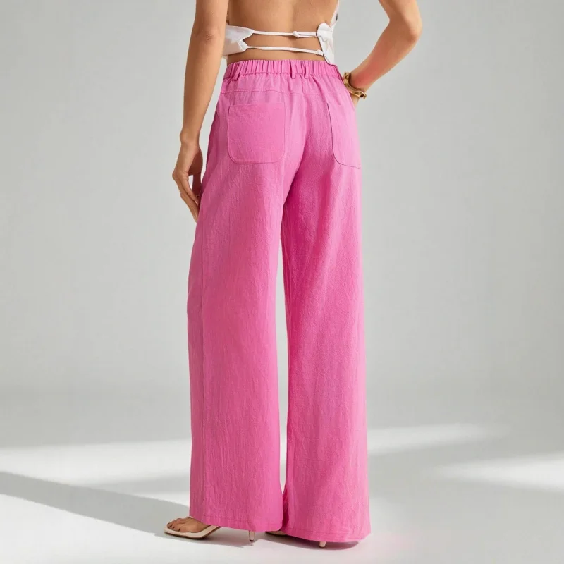 Petite Damen-Herbsthose – locker drapierte High-End-Schlankheitshose mit weitem Bein