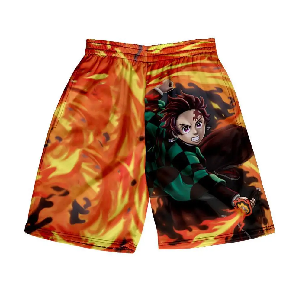 Anime Demon Slayer Beachwear Kimetsu No Yaiba Kamado Tanjirou Agatsuma Zenitsu Shinazugawa Sanemi Casual Loose Shorts