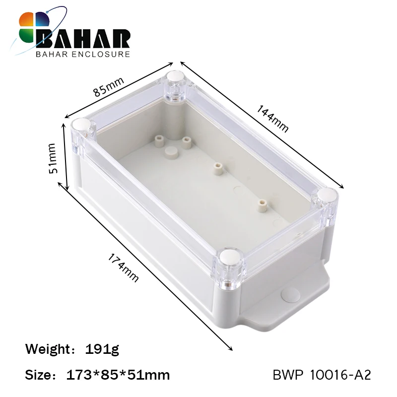 IP68 Waterproof Enclosure Bahar ABS Plastic Housing Wire Junction Box Instrument Case Model BWP 10016 outdoor waterproof box