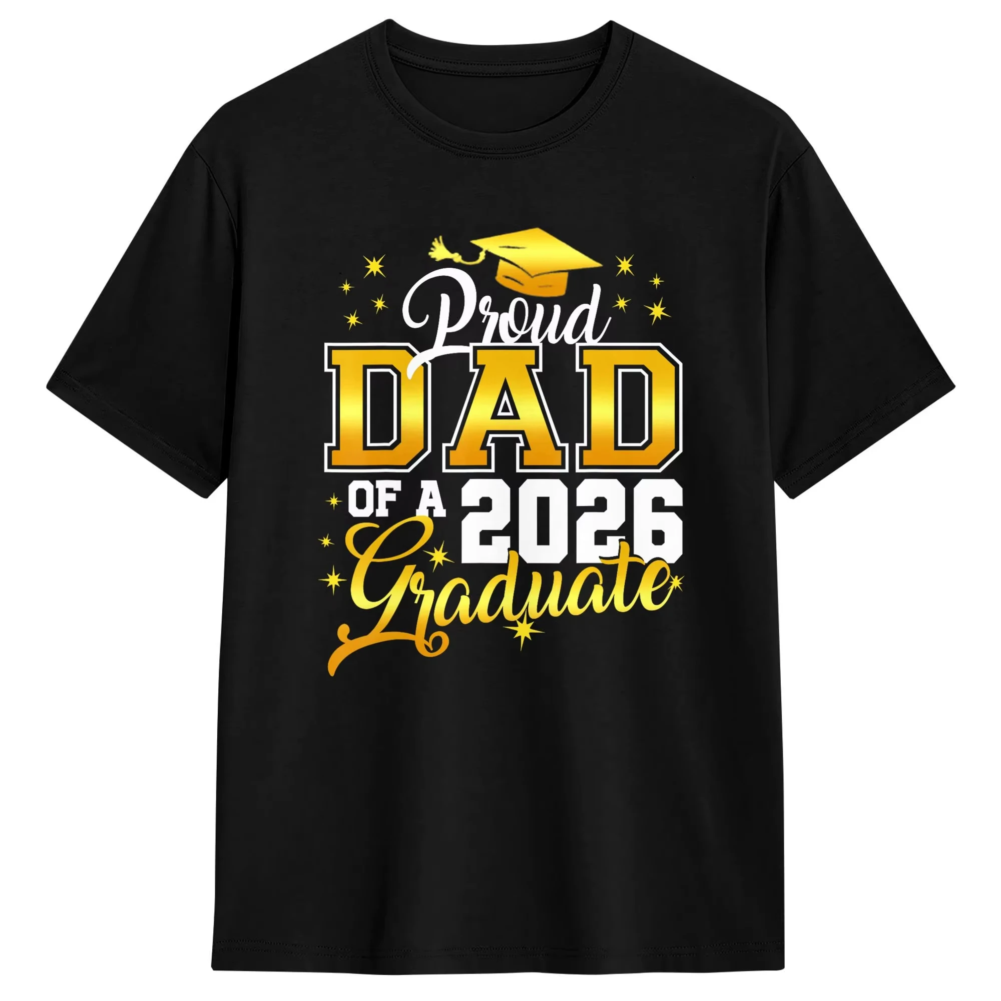 Dad Graduation Senior 2026 Proud Dad of A 2026 Graduate T-Shirt Summer 100 Cotton T Shirts for Men Pattern Tee Shirt