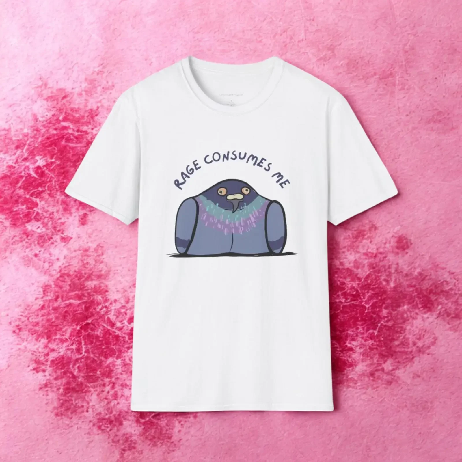 Rage Consumes Me Funny Pigeon T Shirt Sensory friendly vintage Washed homme streetwear Slightly Versatile Unisex fashion Casual