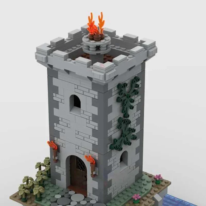 Moc Bausteine Mittelalterliche Burg Modell Insel Leuchtturm Technologie Modulare Blöcke Geschenke Weihnachten Spielzeug DIY Sets Montage