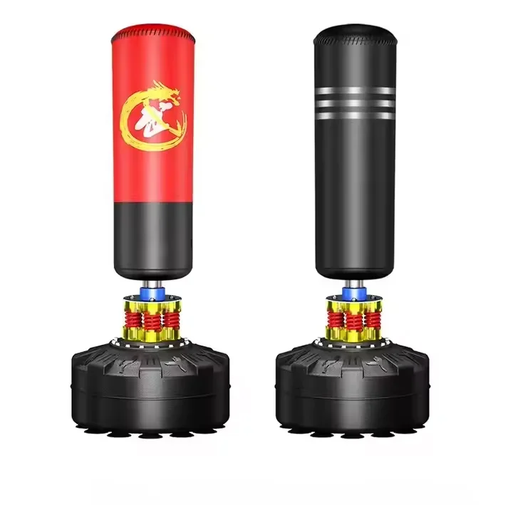Free Standing Punching Bags Pedestal Kick Boxing Stand with Water & Sand Filling PVC & PU Heavy Bags for Training