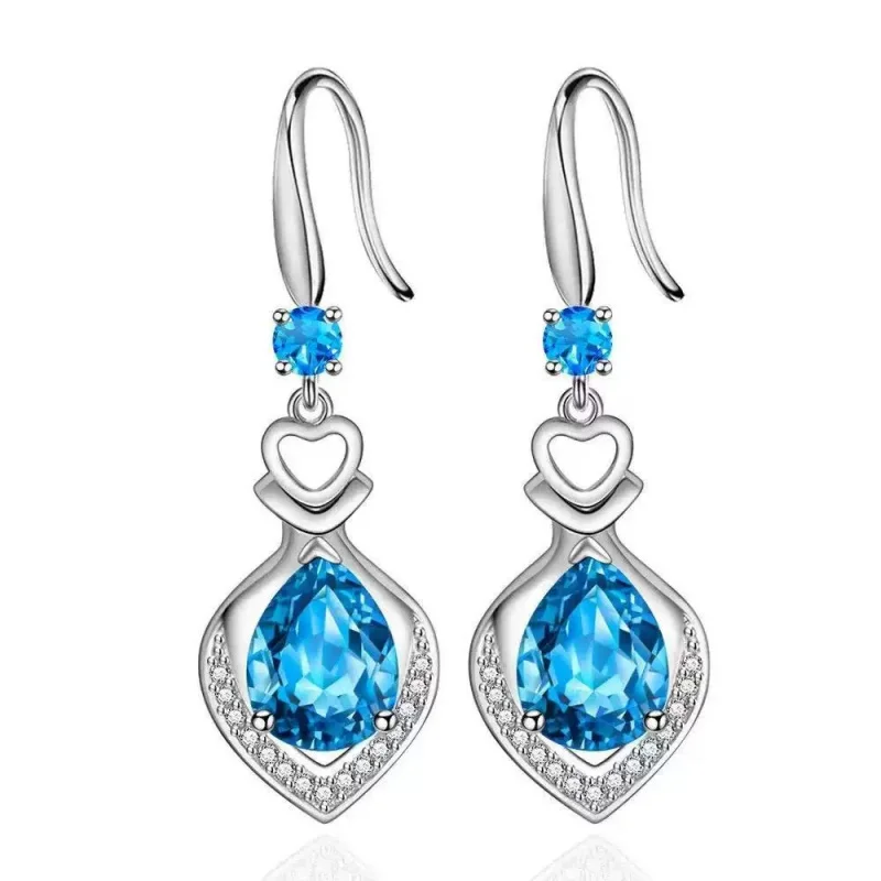 

Korean Fashion Zircon Water Drop Earrings for Women Shiny Crystal Long Pendant Dangle Earring Girls Wedding Party Jewelry GiftsK