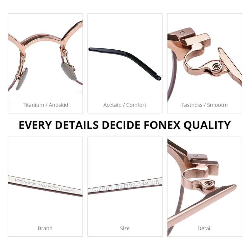 FONEX Titanium Glasses Frame Men Brand Design Flip Round Eyeglasses Frame Flip-up High Quality Japanese Ultralight Eyewear 400T - Image 5