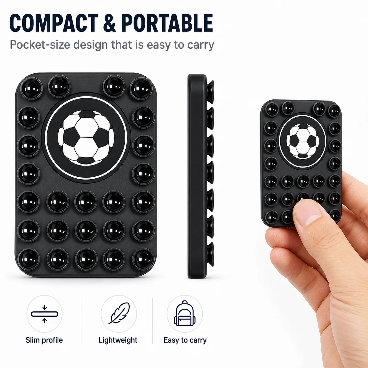 Cute Soccer For Magnetic Phone Holder MagSafe Suction Cup Silicone Magnet Wall Mount Stand for iPhone 15 14 13 Pro Max Gift view 5