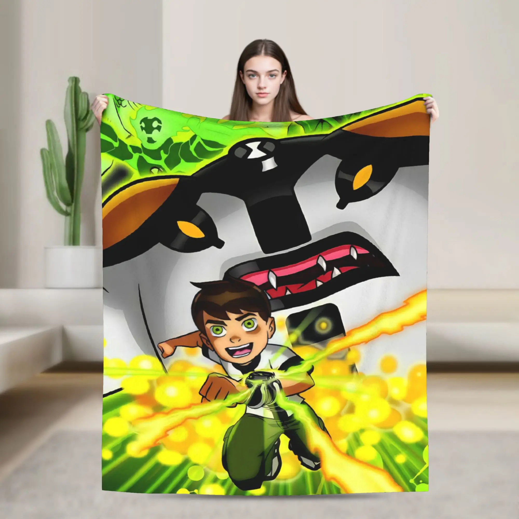 Ben 10 Anime Blanket Soft Coral Fleece Plush Comfortable Present  Throw Blankets Bedspreads