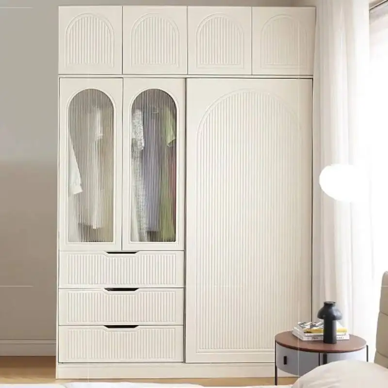 Nuovo armadio estetico moderno di lusso in legno bianco camera da letto armadio portaoggetti multifunzione Armario Para Ropa mobili per camera