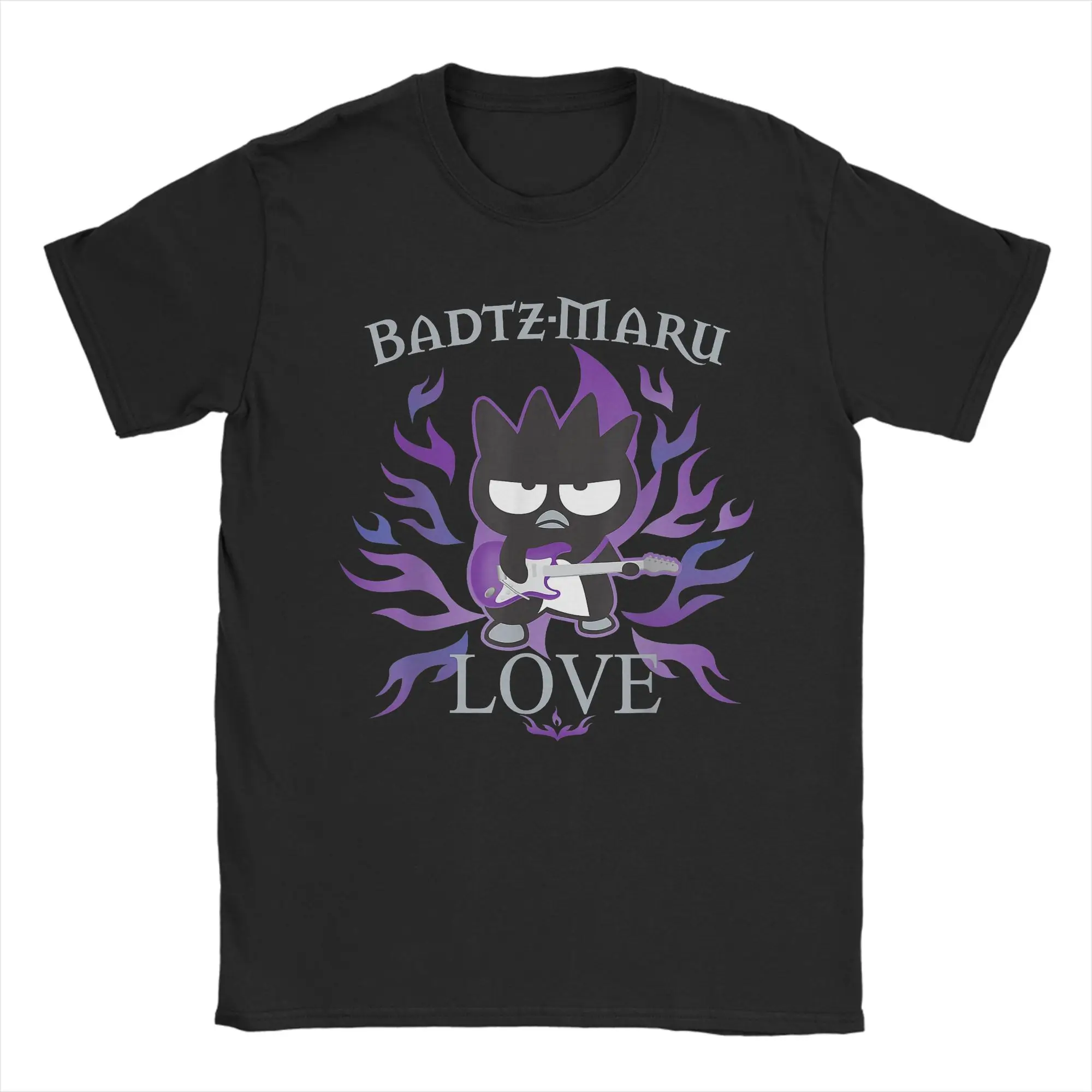 

Funny Badtz Maru Rock Star Love T Shirt Men's Round Neck Short Sleeve Clothing Cotton Summer Top Tee