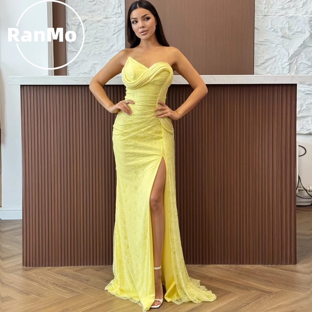 

Ranmo Customized Prom Luxury Dresses for Special Occasion 2026 Embroidered Lace Women's Ball Gown Yellow Evening Dresses Wedding