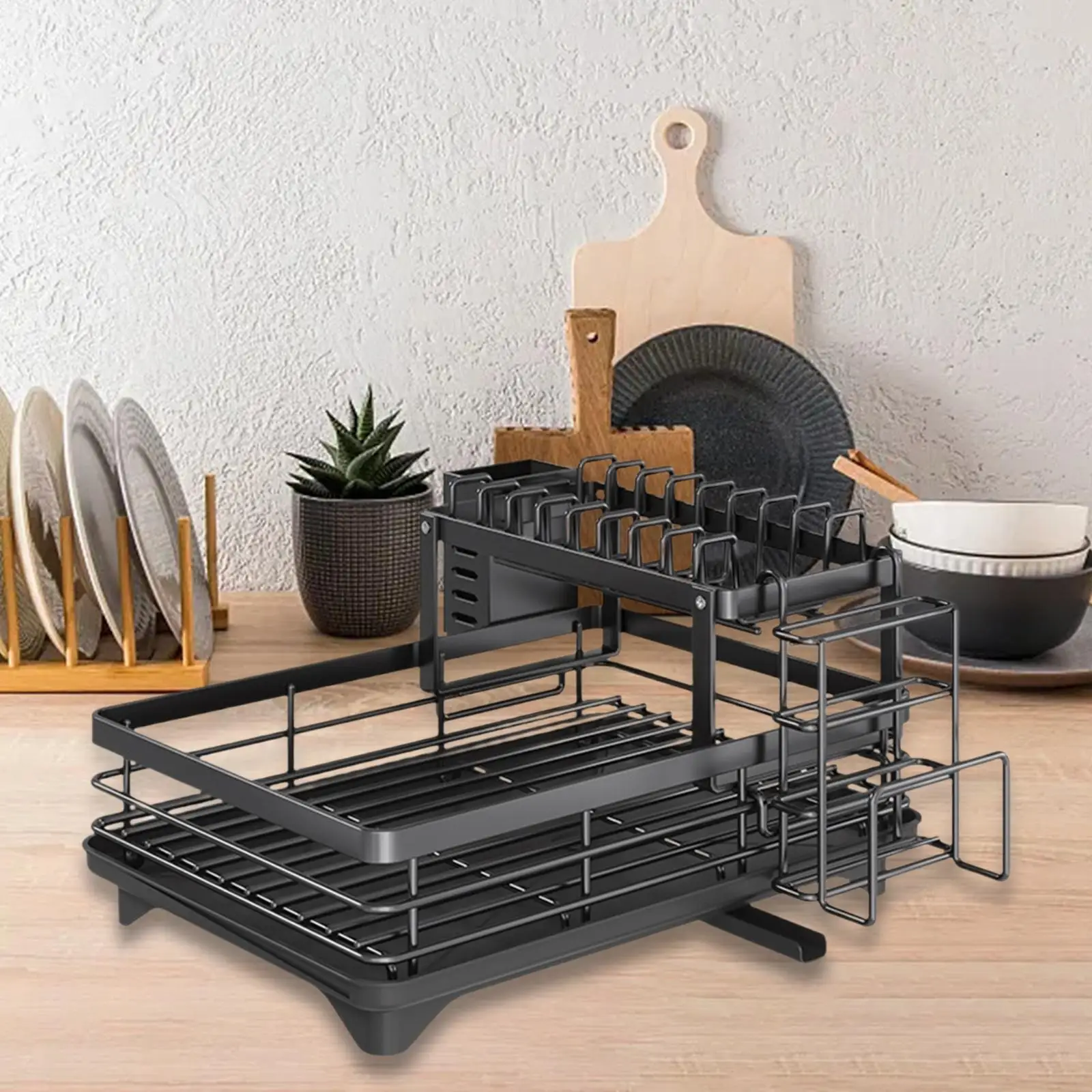 

2 Tiers Dish Drying Rack Lightweight Kitchen Counter Dish Bowl Drainer Rack