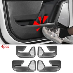 For Ford Ranger T9 2023 2024 Car Inner Door Protection Panel 4Pcs Carbon Fiber Car Side Door Anti-kick Pad Interior Accessories