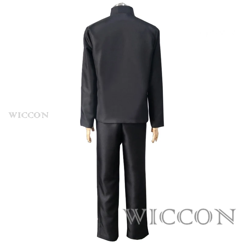 Costume de Cosplay Gojo de l'École Jujutsu Satoru pour Homme Adulte, Uniforme de Lycée avec Lunettes, Perruque Trempée, pour Halloween