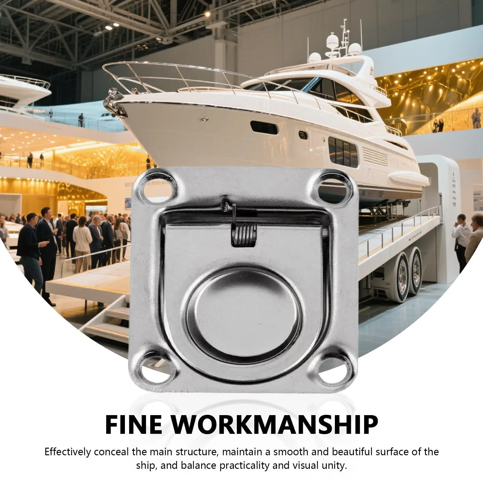 

Tie Down Rings Delivery Pull Ring 2 Pieces Stainless Steel High Load-Bearing Tie Down For Boat Dock Kayak Marine Outdoors