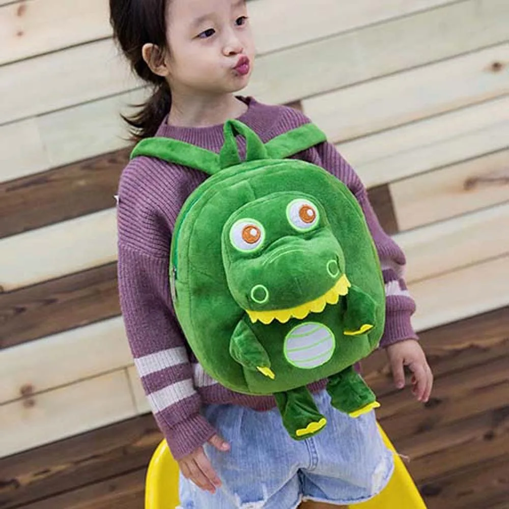 Ransel Anak-anak Dinosaurus Kawaii Tali Dapat Disesuaikan Tas Boneka Mewah Kapasitas Besar Tas Sekolah Kartun Lembut Isi Mewah