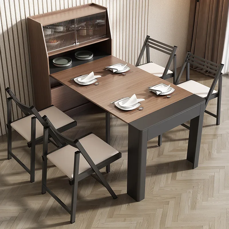 

Modern simple foldable dining table, sideboard combination, small household, Nordic telescopic bar table