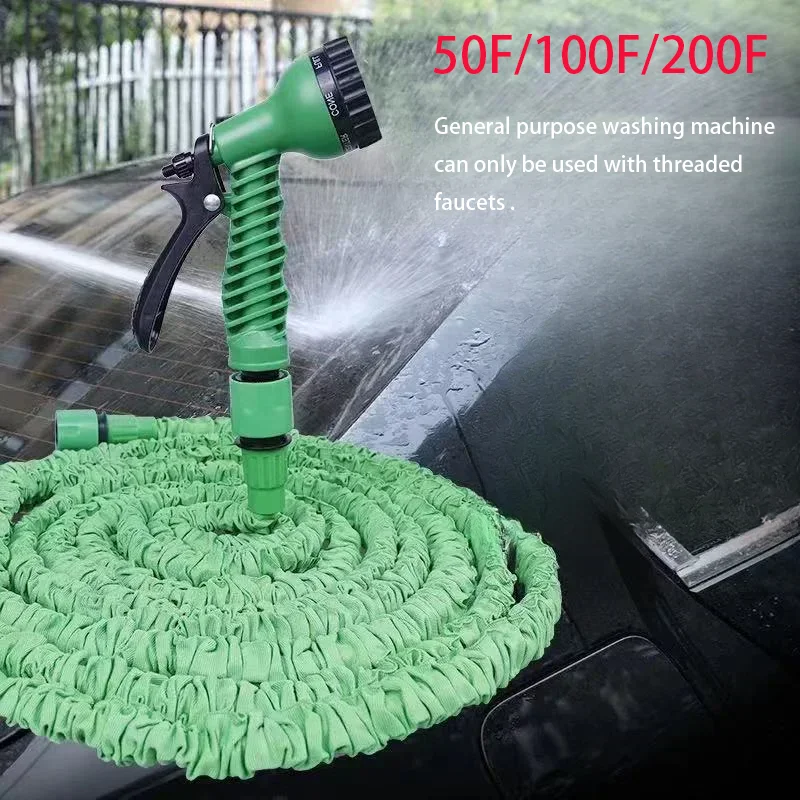 Multi-Functional Telescopic Water Hose 50F/100F/200F Multi-Specification High-Pressure Cleaning Gun Household Gardening Tools