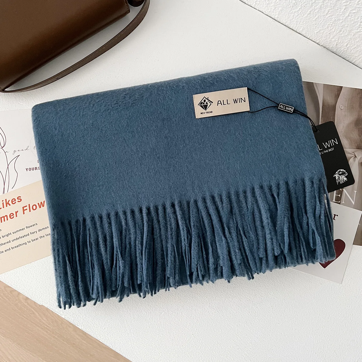 Chic Classic Solid Wool Blend Scarf Women Men Winter High Quality Large Size Wrap Thick Shawl Knit Warm Scarf Female Male Gift