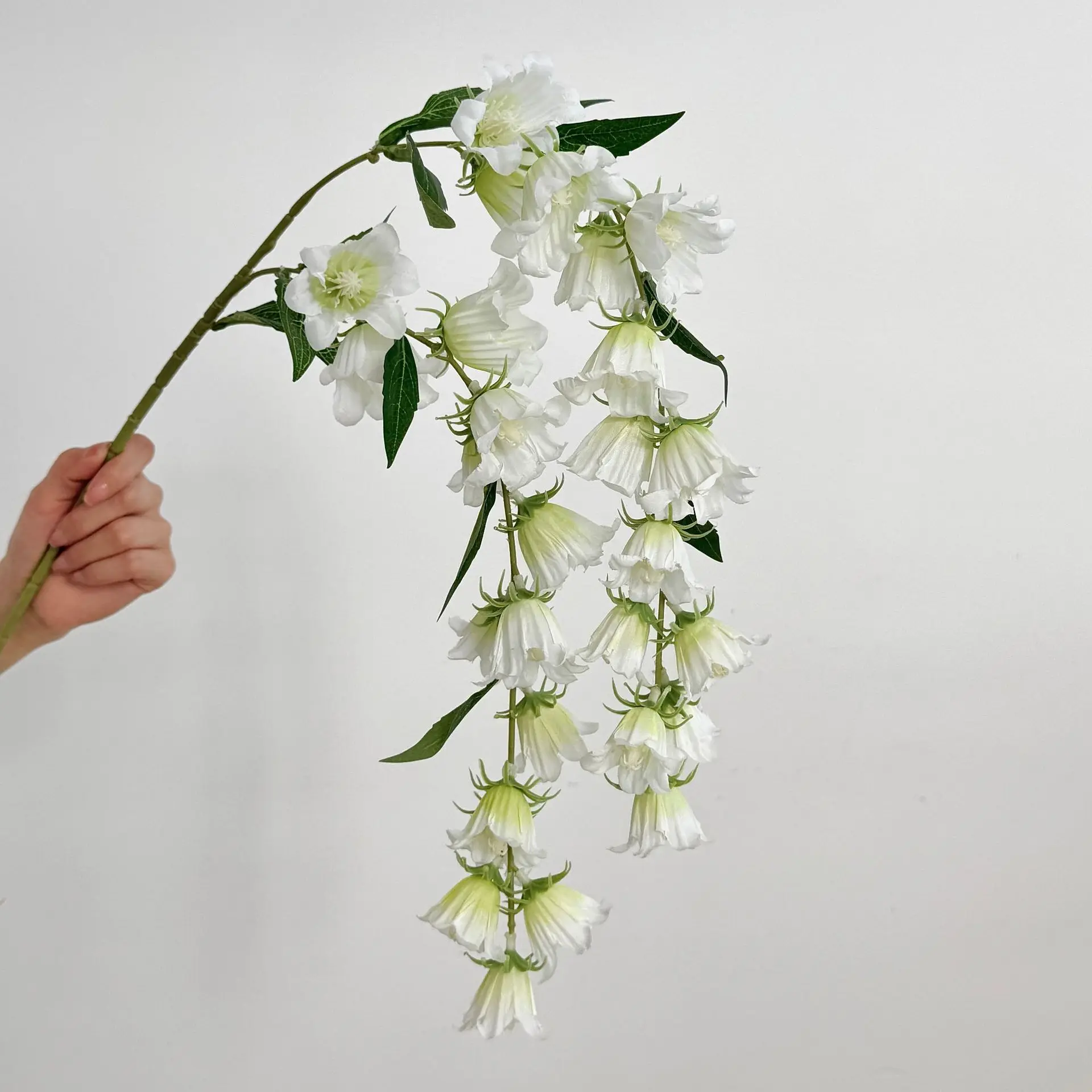 Lebensechte Maiglöckchen, Seidenblume, Brautstrauß, Hochzeitsdekoration, Glockenspiel, Orchideen, Party, Zuhause, Ornament, Companula-Blumen – Detail 6