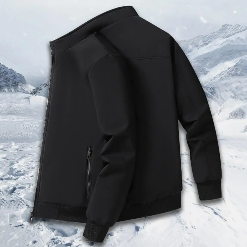 

Куртка мужская, плюшевая утепленная парка, куртка с воротником-стойкой, мужское пальто, зимнее теплое толстое пальто на молнии, стеганое пальто для мужчин